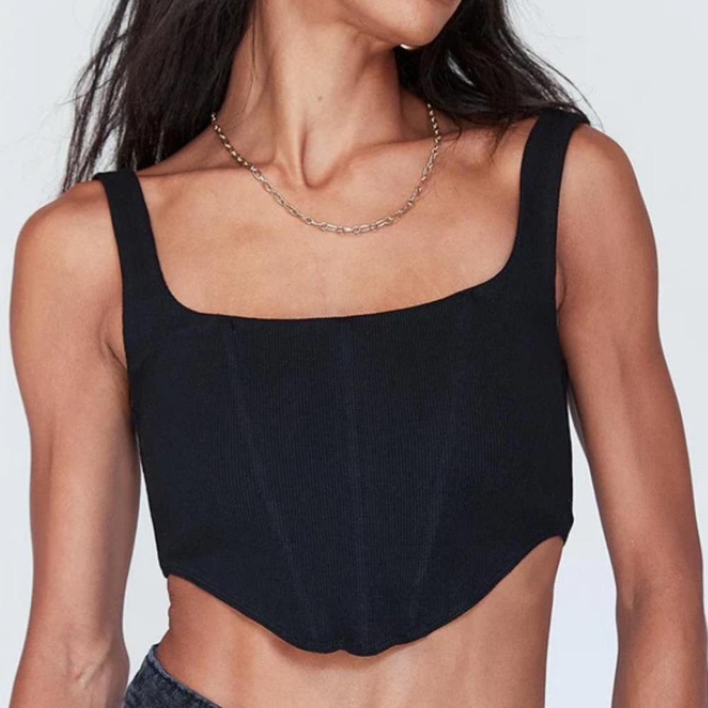 Princess Polly Black Fitted Going Out Tank Top 2